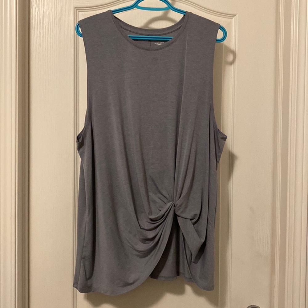 Grey tank top with knot at waist